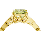 Yellow gold Fancy Yellow Princess  Solitaire Celtic Knot Engagement Ring with Four-Prong Setting_4