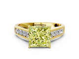 Yellow gold Fancy Yellow Princess  Solitaire Channel-Set Diamond Engagement Ring with Four-Prong Setting_30