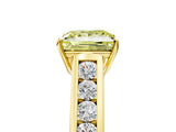 Yellow gold Fancy Yellow Princess  Solitaire Channel-Set Diamond Engagement Ring with Four-Prong Setting_35
