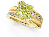 Yellow gold Fancy Yellow Princess  Solitaire Channel-Set Split Shank Ring with Tension Prong Setting_4