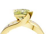 Yellow gold Fancy Yellow Princess  Solitaire Channel-Set Split Shank Ring with Tension Prong Setting_7