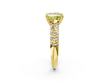 Yellow gold Fancy Yellow Princess  Solitaire Chevron Pave Diamond Engagement Ring with Six-Prong Setting_2