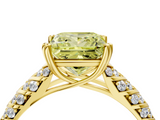 Yellow gold Fancy Yellow Princess  Solitaire Chevron Pave Diamond Engagement Ring with Six-Prong Setting_4