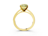 Yellow gold Fancy Yellow Princess  Solitaire Diamond Engagement Ring with Four-Prong Setting on a Classic Band_6