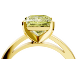 Yellow gold Fancy Yellow Princess  Solitaire Diamond Engagement Ring with Four-Prong Setting on a Classic Band_7