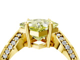 Yellow gold Fancy Yellow Princess  Solitaire Diamond Engagement Ring with Pave Band and Four-Prong Setting 5