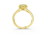 Yellow gold Fancy Yellow Princess  Solitaire Diamond Engagement Ring with Pave Band and Six-Prong Setting_3