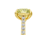 Yellow gold Fancy Yellow Princess  Solitaire Diamond Engagement Ring with Pave Band and Six-Prong Setting_5