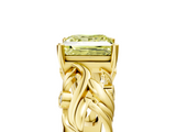 Yellow gold Fancy Yellow Princess  Solitaire Diamond Leaf Vine Band with Prong Setting_5