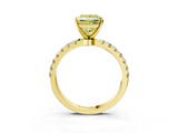 Yellow gold Fancy Yellow Princess  Solitaire Diamond Pavé Band with Four-Prong Setting_3