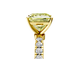 Yellow gold Fancy Yellow Princess  Solitaire Diamond Pavé Band with Four-Prong Setting_5