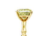 Yellow gold Fancy Yellow Princess  Solitaire Diamond Ring with Bamboo Band and Four-Prong Setting_5