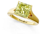 Yellow gold Fancy Yellow Princess  Solitaire Diamond Ring with Cathedral Band and Four-Prong Setting_31