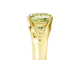 Yellow gold Fancy Yellow Princess  Solitaire Diamond Ring with Cathedral Band and Four-Prong Setting_35
