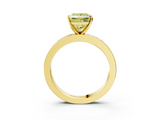 Yellow gold Fancy Yellow Princess  Solitaire Diamond Ring with Channel-Set Baguette Band and Four-Prong Setting_3
