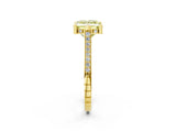 Yellow gold Fancy Yellow Princess  Solitaire Diamond Ring with Channel Set Band and Bezel Prong Setting_56