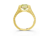 Yellow gold Fancy Yellow Princess  Solitaire Diamond Ring with Channel Set Band and Bezel Prong Setting_57