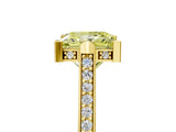 Yellow gold Fancy Yellow Princess  Solitaire Diamond Ring with Channel Set Band and Bezel Prong Setting_59