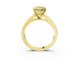 Yellow gold Fancy Yellow Princess  Solitaire Diamond Ring with Channel-Set Band and Four-Prong Setting_6