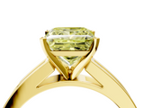 Yellow gold Fancy Yellow Princess  Solitaire Diamond Ring with Channel-Set Band and Four-Prong Setting_7