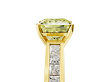 Yellow gold Fancy Yellow Princess  Solitaire Diamond Ring with Channel-Set Band and Four-Prong Setting_8