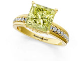 Yellow gold Fancy Yellow Princess  Solitaire Diamond Ring with Channel Set Band and Six-Prong Setting_29