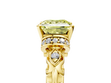 Yellow gold Fancy Yellow Princess  Solitaire Diamond Ring with Filigree Band and Four-Prong Setting_5