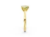 Yellow gold Fancy Yellow Princess  Solitaire Diamond Ring with Four-Prong Setting and Classic Band_5