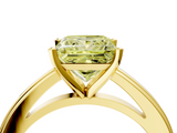 Yellow gold Fancy Yellow Princess  Solitaire Diamond Ring with Four-Prong Setting and Classic Band_7