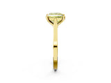 Yellow gold Fancy Yellow Princess  Solitaire Diamond Ring with Four-Prong Setting and Tapered Band 3