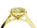 Yellow gold Fancy Yellow Princess  Solitaire Diamond Ring with Four-Prong Setting and Tapered Band 5