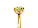Yellow gold Fancy Yellow Princess  Solitaire Diamond Ring with Four-Prong Setting on a Plain Band_25
