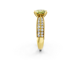 Yellow gold Fancy Yellow Princess  Solitaire Diamond Ring with Milgrain Pavé Band and Four-Prong Setting_21