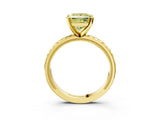 Yellow gold Fancy Yellow Princess  Solitaire Diamond Ring with Milgrain and Black Enamel X Pattern Band_32