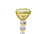 Yellow gold Fancy Yellow Princess  Solitaire Diamond Ring with Pave Band and Four-Prong Setting_5