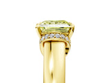 Yellow gold Fancy Yellow Princess  Solitaire Diamond Ring with Pave Band and Six-Prong Setting_29