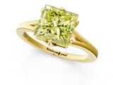 Yellow gold Fancy Yellow Princess  Solitaire Diamond Ring with Six-Prong Setting and Tapered Band_1