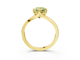 Yellow gold Fancy Yellow Princess  Solitaire Diamond Ring with Six-Prong Setting and Tapered Band_3