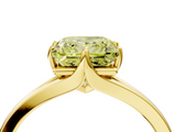 Yellow gold Fancy Yellow Princess  Solitaire Diamond Ring with Six-Prong Setting and Tapered Band_4