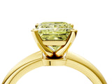 Yellow gold Fancy Yellow Princess  Solitaire Diamond Ring with Six-Prong Setting on a Classic Band 4