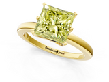 Yellow gold Fancy Yellow Princess  Solitaire Diamond Ring with Six-Prong Setting on a Classic Band_1