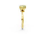 Yellow gold Fancy Yellow Princess  Solitaire Diamond Ring with Six-Prong Setting on a Classic Band_2
