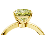 Yellow gold Fancy Yellow Princess  Solitaire Diamond Ring with Six-Prong Setting on a Classic Band_4