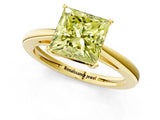 Yellow gold Fancy Yellow Princess  Solitaire Diamond Ring with Split Shank and Four-Prong Setting_13