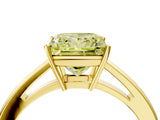 Yellow gold Fancy Yellow Princess  Solitaire Diamond Ring with Split Shank and Four-Prong Setting_16