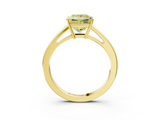 Yellow gold Fancy Yellow Princess  Solitaire Diamond Ring with Split Shank and Four-Prong Setting_3