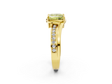 Yellow gold Fancy Yellow Princess  Solitaire Diamond Ring with Split Shank and Prong Setting_39