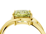 Yellow gold Fancy Yellow Princess  Solitaire Diamond Ring with Split Shank and Prong Setting_41