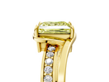 Yellow gold Fancy Yellow Princess  Solitaire Diamond Ring with Split Shank and Prong Setting_42