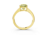 Yellow gold Fancy Yellow Princess  Solitaire Diamond Ring with Tapered Band and Four-Prong Setting_56